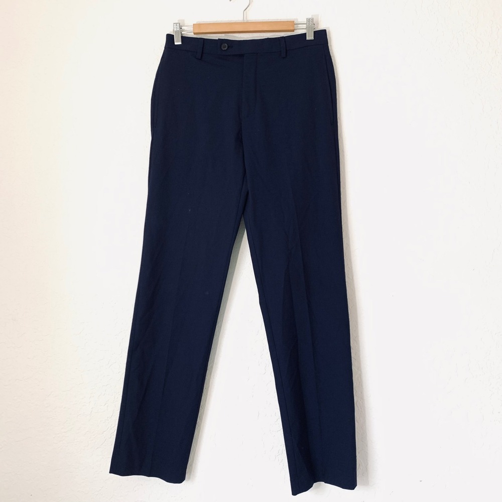 Lauren Ralph Lauren Dress Pants Men 30x32 Navy Blue Stretch Trouser Quiet Luxury